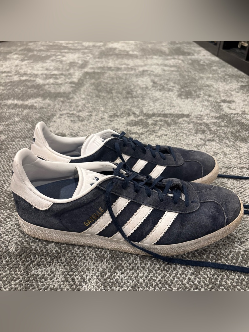Adidas Gazelle Navy Blue Suede Fashion Sneakers Mens U.S. 12